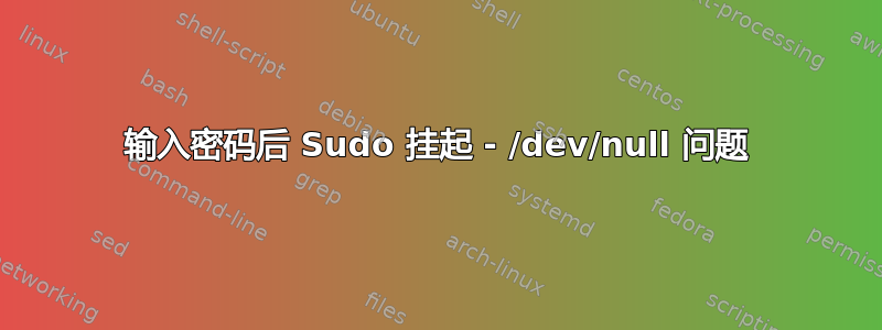 输入密码后 Sudo 挂起 - /dev/null 问题