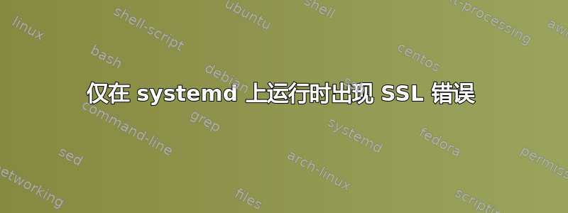 仅在 systemd 上运行时出现 SSL 错误