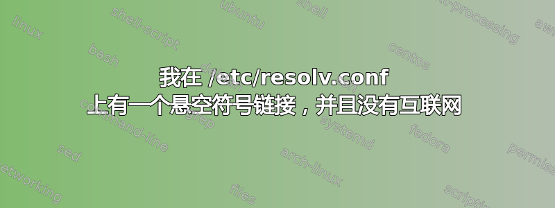 我在 /etc/resolv.conf 上有一个悬空符号链接，并且没有互联网