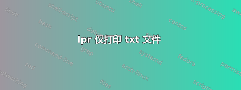 lpr 仅打印 txt 文件