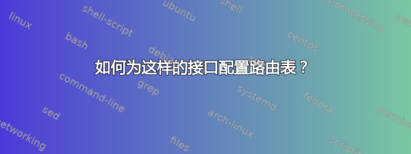 如何为这样的接口配置路由表？