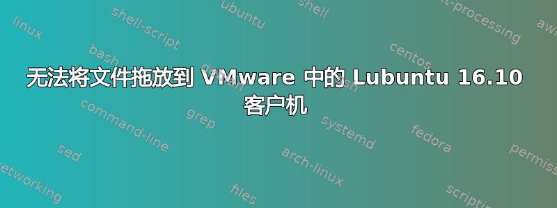 无法将文件拖放到 VMware 中的 Lubuntu 16.10 客户机