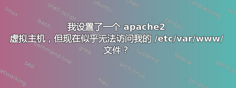 我设置了一个 apache2 虚拟主机，但现在似乎无法访问我的 /etc/var/www/ 文件？