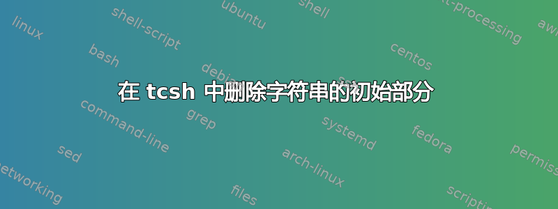 在 tcsh 中删除字符串的初始部分