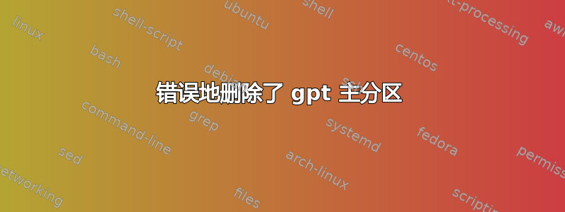 错误地删除了 gpt 主分区