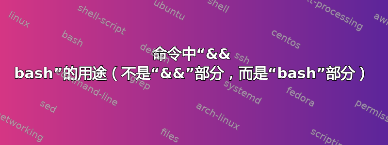 命令中“&& bash”的用途（不是“&&”部分，而是“bash”部分）