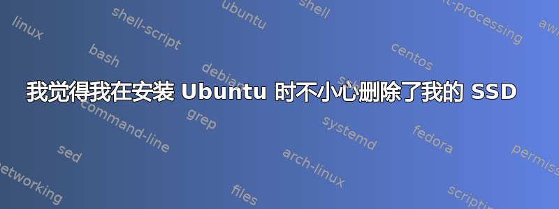 我觉得我在安装 Ubuntu 时不小心删除了我的 SSD 