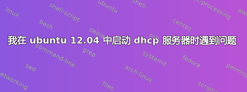 我在 ubuntu 12.04 中启动 dhcp 服务器时遇到问题