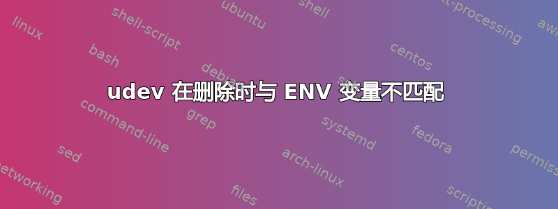 udev 在删除时与 ENV 变量不匹配