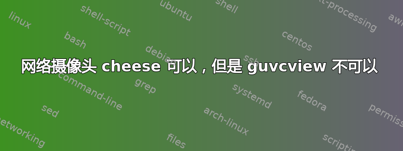 网络摄像头 cheese 可以，但是 guvcview 不可以