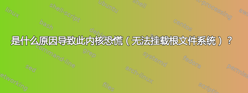 是什么原因导致此内核恐慌（无法挂载根文件系统）？