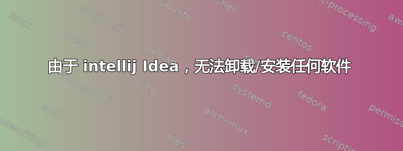 由于 intellij Idea，无法卸载/安装任何软件