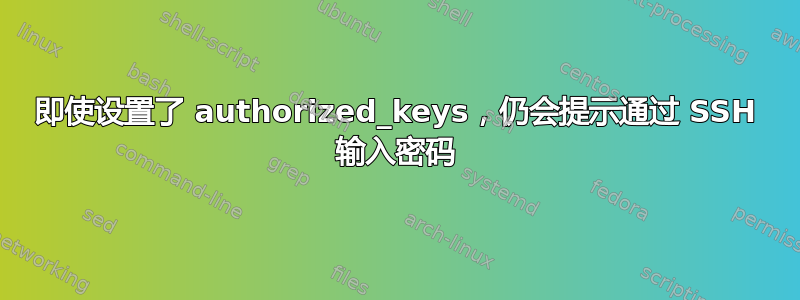 即使设置了 authorized_keys，仍会提示通过 SSH 输入密码