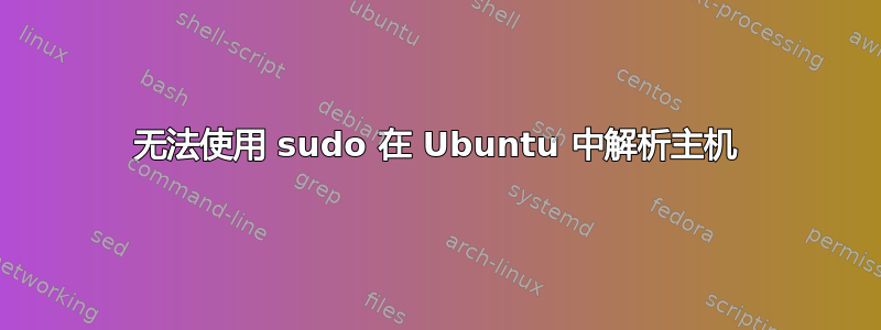 无法使用 sudo 在 Ubuntu 中解析主机