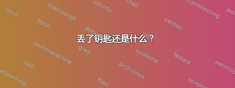 丢了钥匙还是什么？