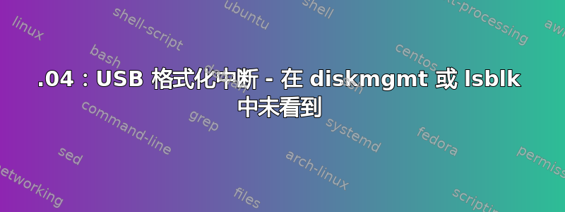 16.04：USB 格式化中断 - 在 diskmgmt 或 lsblk 中未看到