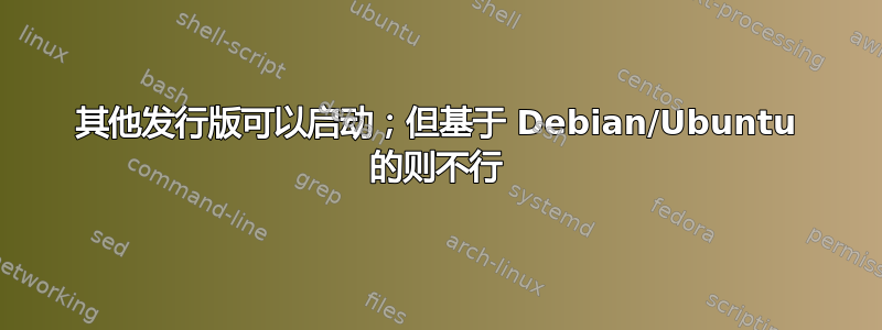 其他发行版可以启动；但基于 Debian/Ubuntu 的则不行