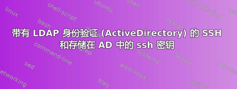 带有 LDAP 身份验证 (ActiveDirectory) 的 SSH 和存储在 AD 中的 ssh 密钥