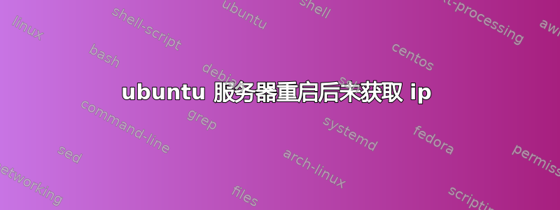 ubuntu 服务器重启后未获取 ip