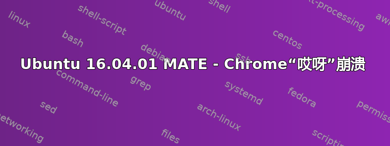 Ubuntu 16.04.01 MATE - Chrome“哎呀”崩溃