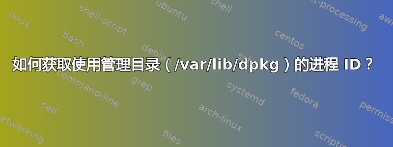 如何获取使用管理目录（/var/lib/dpkg）的进程 ID？