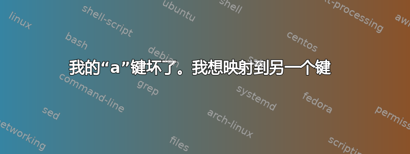 我的“a”键坏了。我想映射到另一个键 