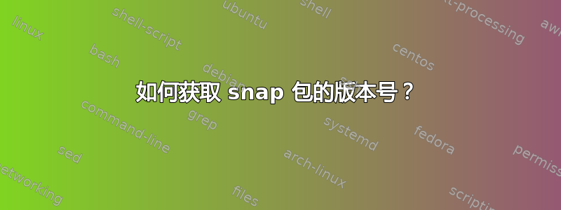 如何获取 snap 包的版本号？