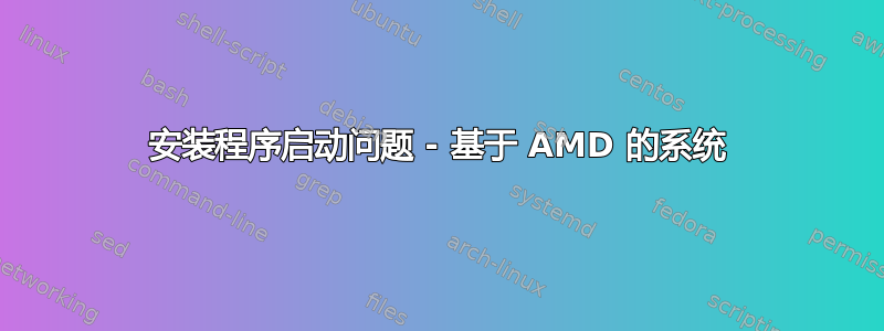 安装程序启动问题 - 基于 AMD 的系统