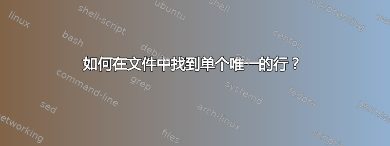 如何在文件中找到单个唯一的行？