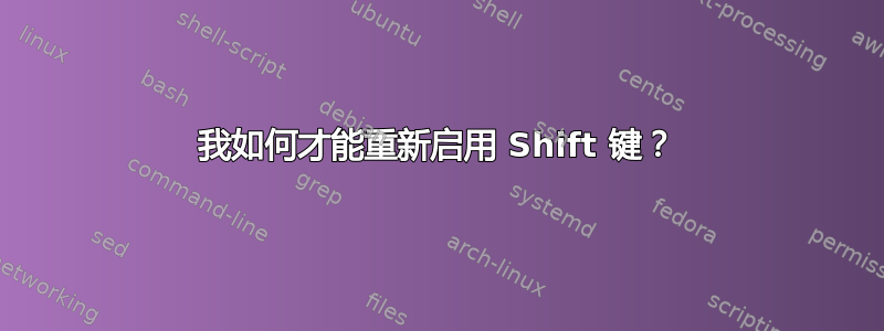 我如何才能重新启用 Shift 键？