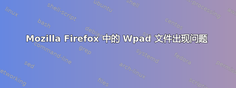 Mozilla Firefox 中的 Wpad 文件出现问题