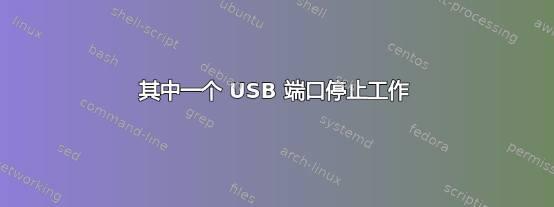 其中一个 USB 端口停止工作