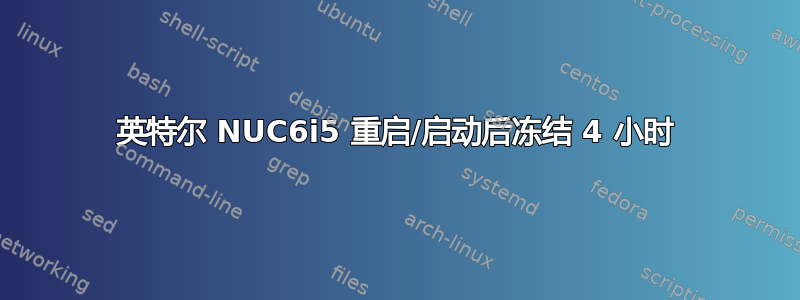 英特尔 NUC6i5 重启/启动后冻结 4 小时