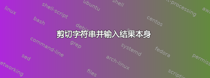 剪切字符串并输入结果本身