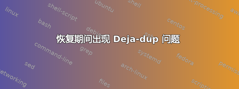 恢复期间出现 Deja-dup 问题