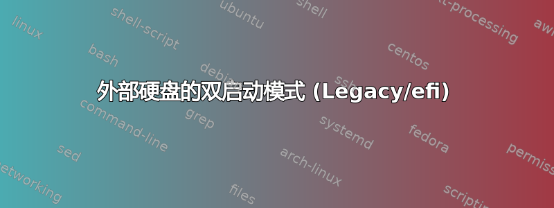 外部硬盘的双启动模式 (Legacy/efi)