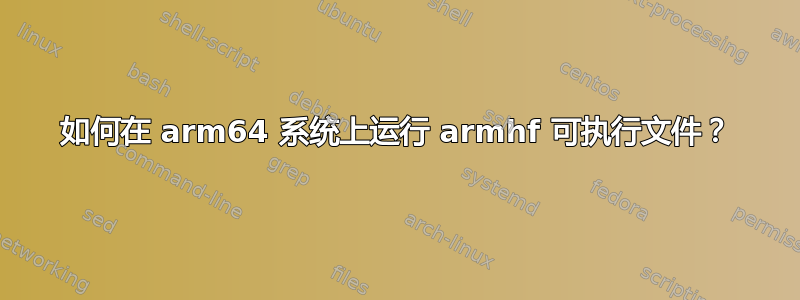 如何在 arm64 系统上运行 armhf 可执行文件？