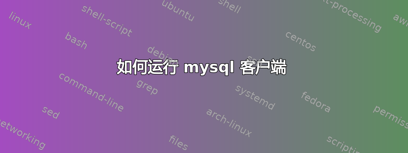 如何运行 mysql 客户端