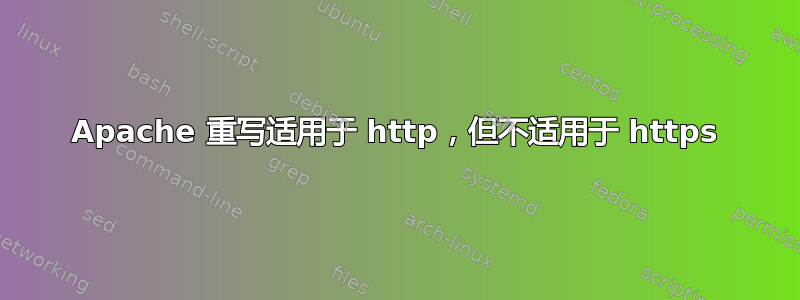 Apache 重写适用于 http，但不适用于 https