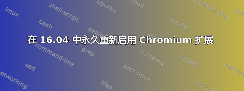 在 16.04 中永久重新启用 Chromium 扩展