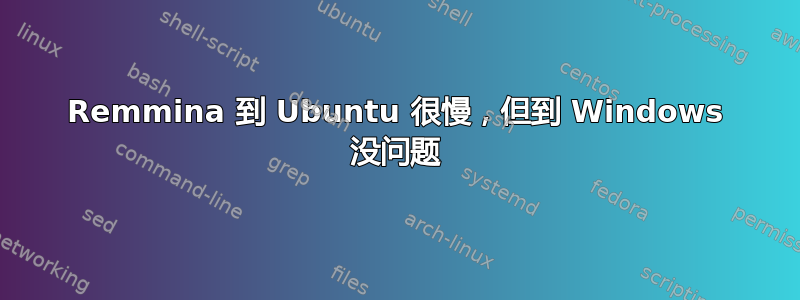 Remmina 到 Ubuntu 很慢，但到 Windows 没问题