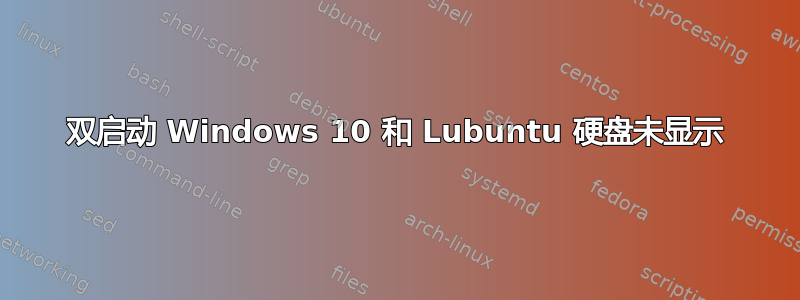 双启动 Windows 10 和 Lubuntu 硬盘未显示