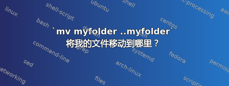 `mv myfolder ..myfolder` 将我的文件移动到哪里？