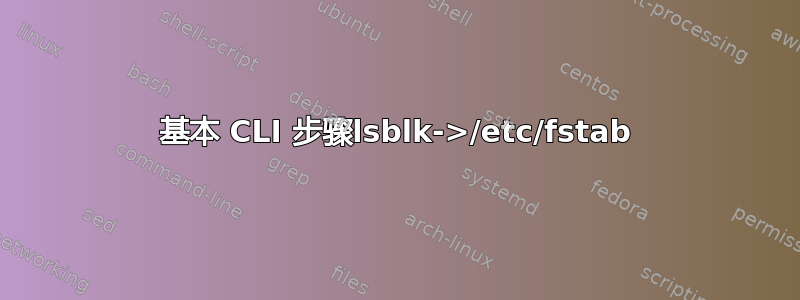 基本 CLI 步骤lsblk->/etc/fstab