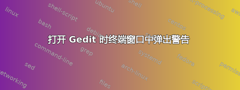 打开 Gedit 时终端窗口中弹出警告