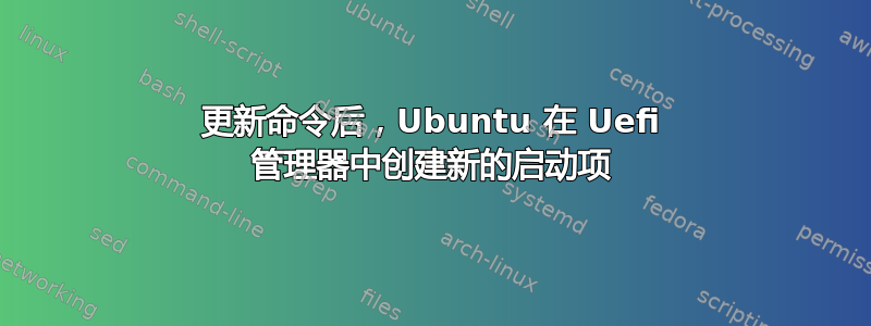 更新命令后，Ubuntu 在 Uefi 管理器中创建新的启动项