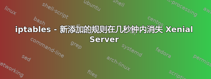 iptables - 新添加的规则在几秒钟内消失 Xenial Server