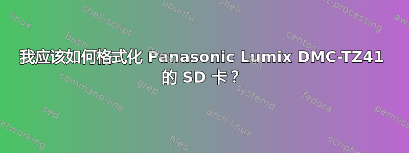 我应该如何格式化 Panasonic Lumix DMC-TZ41 的 SD 卡？