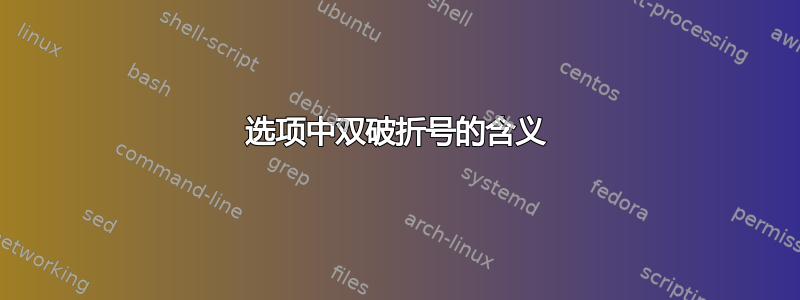 选项中双破折号的含义