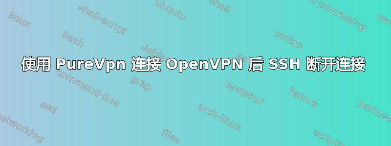 使用 PureVpn 连接 OpenVPN 后 SSH 断开连接